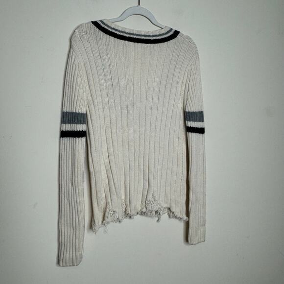 One Grey Day Zoe V-Neck Pullover Sweater - Beige NWT Size Small - Picture 4 of 8